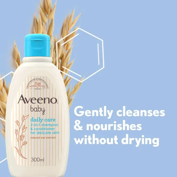 Aveeno Baby Daily Care 2 in 1 Shampoo & Conditioner (300ml) - Image 2