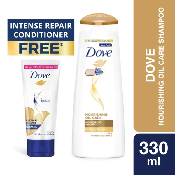 Buy Dove Shampoo Nourishing Oil Care 330ml (Get Intense Repair Conditioner 50 ml Free)