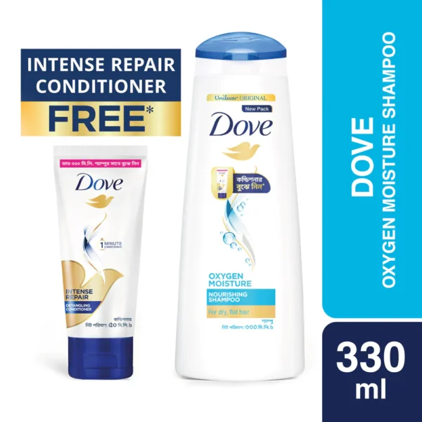 Dove Shampoo Oxygen Moisture 330ml (Conditioner Free) (330ml)