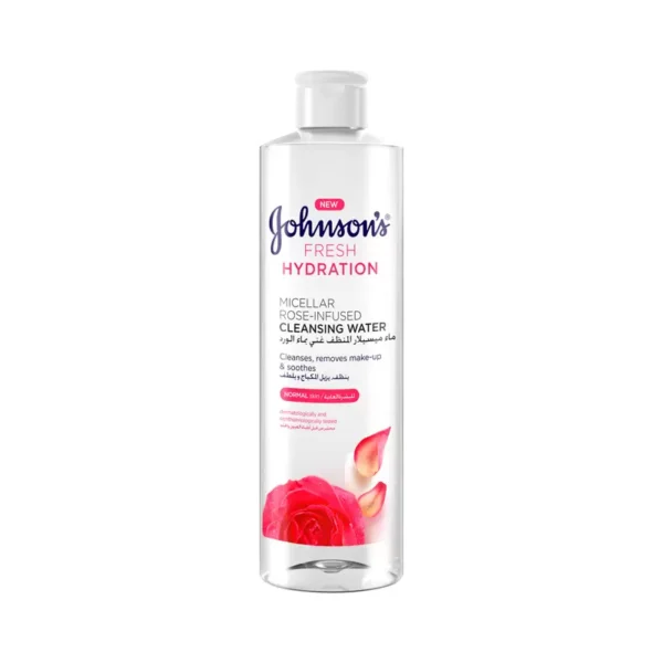 JOHNSON’S Micellar Water, Fresh Hydration, Rose-Infused Cleansing Water (400ml)