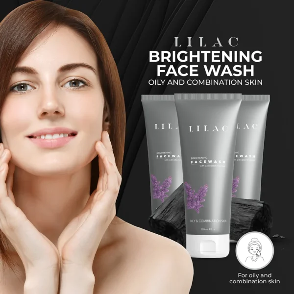 LILAC Brightening Face Wash Oily And Combination Skin (120ml) - Image 2