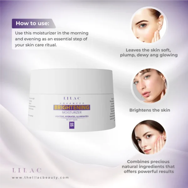 Lilac Advanced Brightening Moisturizer- All Skin Types (50gm) - Image 2