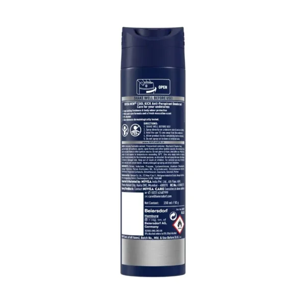 Nivea Men Deodrant Cool Kick Spray (150ml) - Image 2