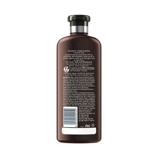 Herbal Essences Coconut Milk CONDITIONER- For Hydration- No Paraben No Colorants No Gluten (400ml) - Image 2