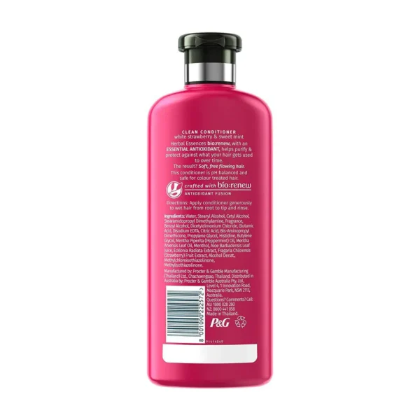 Herbal Essences White Strawberry & Sweet Mint CONDITIONER- For Cleansing and Volume No Paraben No Colorants (400ml) - Image 5