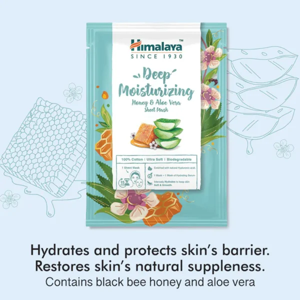 Himalaya Deep Moisturizing Honey & Aloe Vera Sheet Mask (30ml) - Image 2