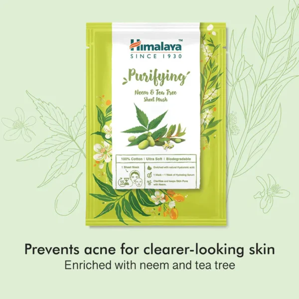 Himalaya Purifying Neem & Tea Tree Sheet Mask (30ml) - Image 4