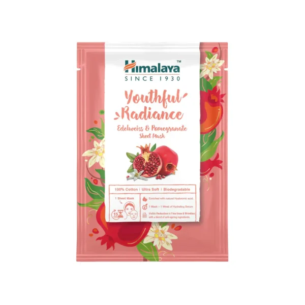 Himalaya Youthful Radiance Edelweiss & Pomegranate Sheet Mask (30ml)