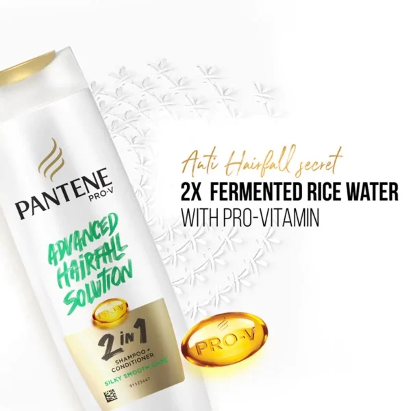 Pantene Advanced Hairfall Solution 2in1 Anti-Hairfall Silky Smooth Shampoo & Conditioner for Women (180ml) - Image 2