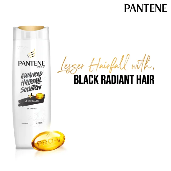 Pantene Advanced Hair Fall Solution Long Black Shampoo for Women (180ml) - Image 2