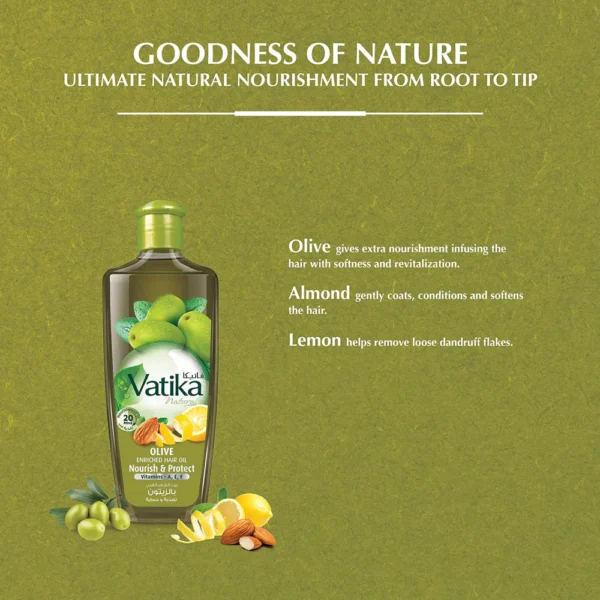 Vatika Olive Enriched Nourished & Protected Hair Oil (200ml) - Image 4