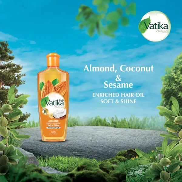 Vatika Softness And Shine Naturals Almond Enriched Hair Oil With Coconut Sesame (200ml) - Image 3