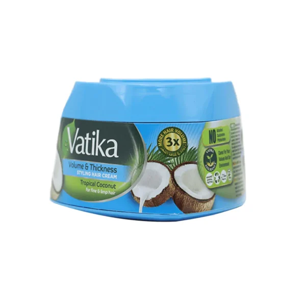 Vatika Volume & Thickness Styling Hair Cream with Tropical Coconut (140ml) - Image 2