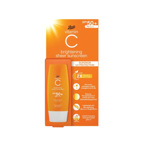 Boots Vitamin C Brightening Sheer Sunscreen SPF50+ PA++++ (30ml)