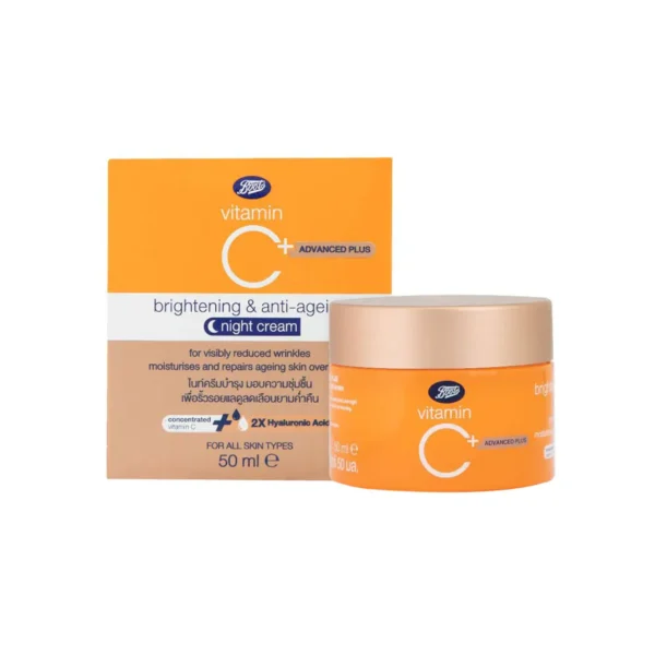 Boots Vitamin C+ Brightening and Smoothing Night Gel Cream (50ml)