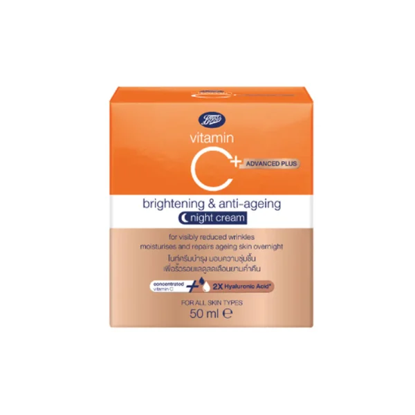 Boots vitamin C Advanced Plus Brightening & Anti-Ageing Night Cream  (50ml) - Image 2