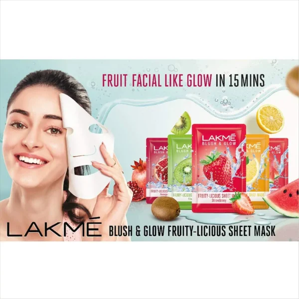 Lakme Blush And Glow Sheet Mask Kiwi Crush (25ml) - Image 2