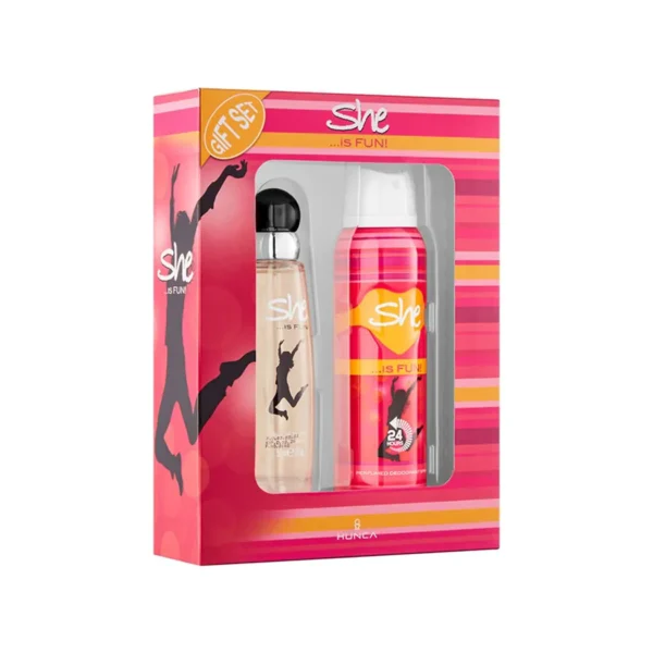 She Is Fun EDT Perfume 50ml & Deodorant 150ml Gift Set (200ml)