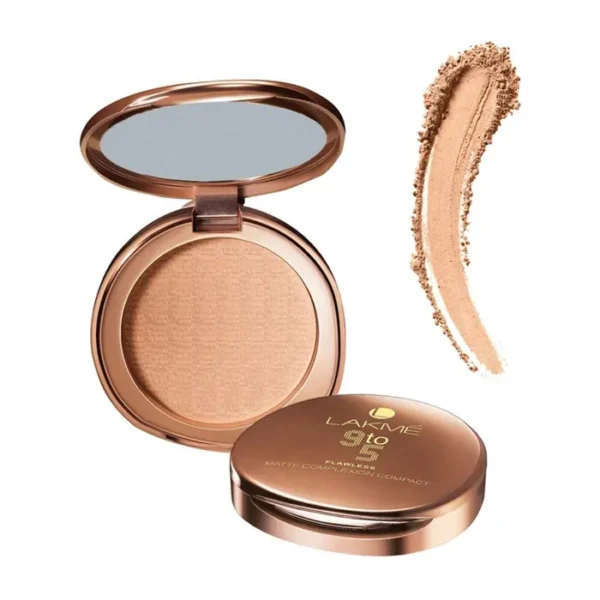 Lakme 9 to 5 Flawless Matte Complexion Compact – Almond (8gm) - Image 3