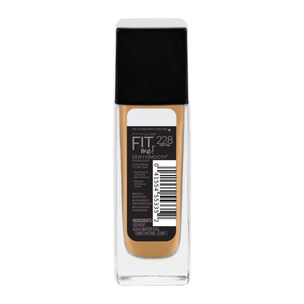 Maybelline Fit Me Dewy+Smooth Foundation - 230 Natural Buff (30ml) - Image 5