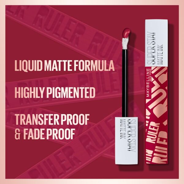 Maybelline New York Super Stay Matte Ink Liquid Lipstick - Iconic Ruler (5ml) - Image 4