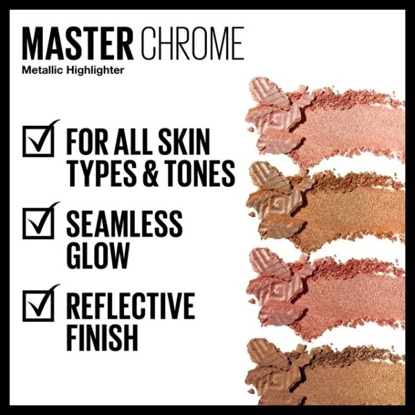 Maybelline New York Master Chrome Facestudio Highlighter- Molten Gold (6.7gm) - Image 3