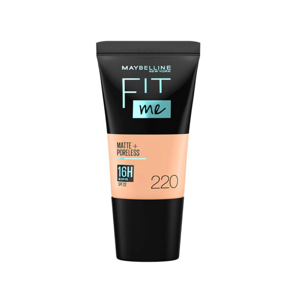 Maybelline New York Fit Me Matte+Poreless Liquid Foundation Tube - 220 Natural Beige (18ml)