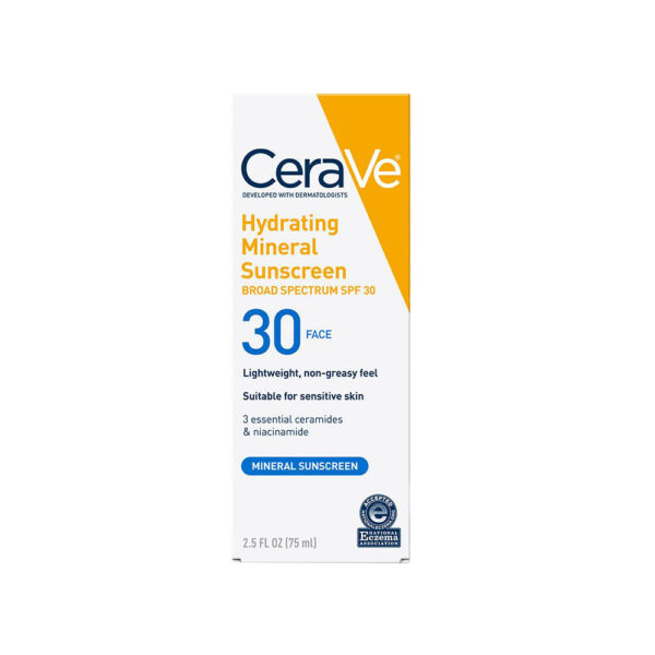 CeraVe Hydrating Mineral Sunscreen Broad Spectrum SPF 30 (75ml) - Image 5