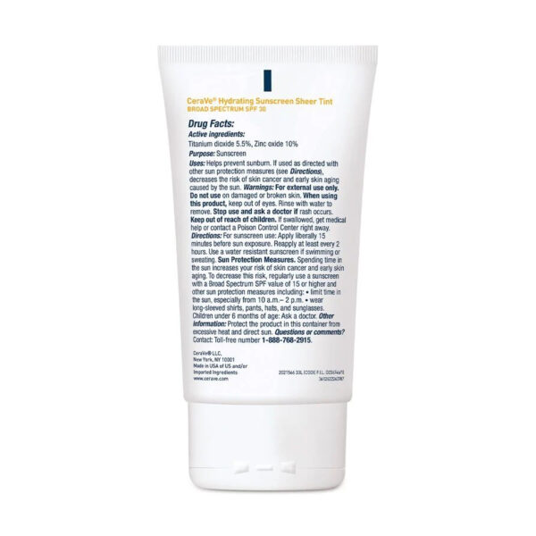 CeraVe Hydrating Mineral Sunscreen Broad Spectrum SPF 30 (50ml) - Image 6