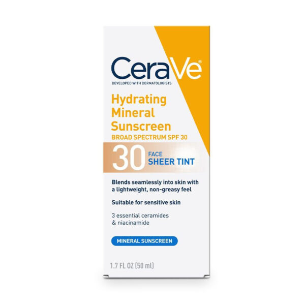 CeraVe Hydrating Mineral Sunscreen Broad Spectrum SPF 30 (50ml) - Image 5