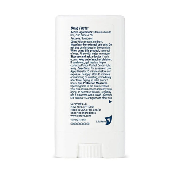 CeraVe Sunscreen Stick Broad Spectrum SPF 50 (13.32gm) - Image 3