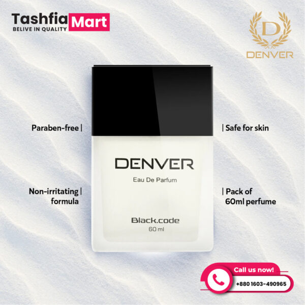 Denver Black Code Perfume 60ML - Image 4