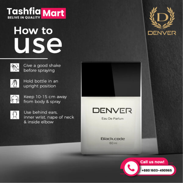 Denver Black Code Perfume 60ML - Image 3