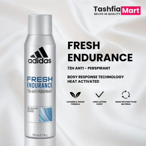 Adidas Fresh Endurance 72H Anti-Perspirant Men Deo Spray 150ml - Image 2