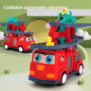 Universal Kids Electric Fire Truck Duck Slide Track Ferris Wheel Fire Truck with Lights and Music Toy Car