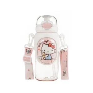 White Transparent Clear Hello Kitty Character Drinking Water Bottle 600ml
