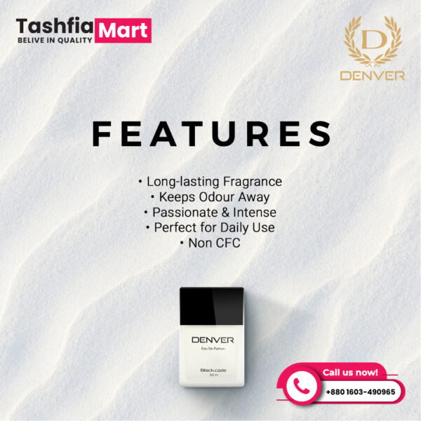 Denver Black Code Perfume 60ML - Image 3