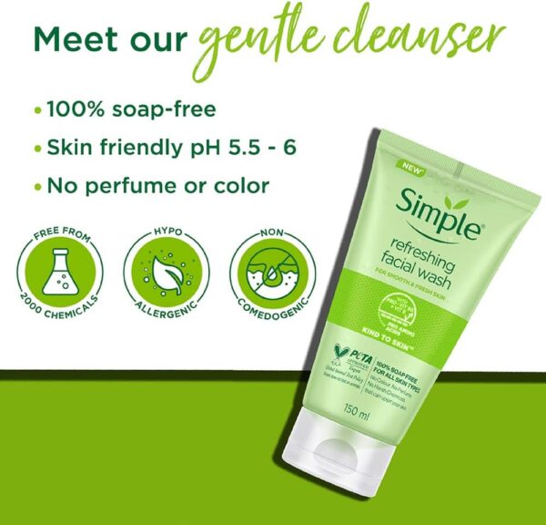 Simple Face Wash Refreshing Gel 150ml - Image 3