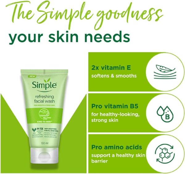Simple Face Wash Refreshing Gel 150ml - Image 5