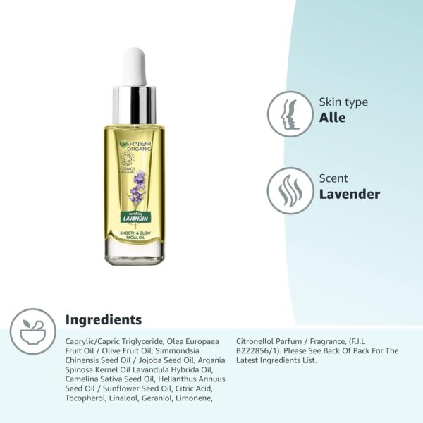 Garnier Graceful Lavandin Smooth & Glow Facial Oil 30ml - Image 3