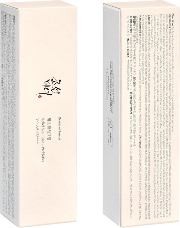 Beauty Of Joseon Sunscreen: Rice + Probiotics Spf 50+ 50ml - Image 7