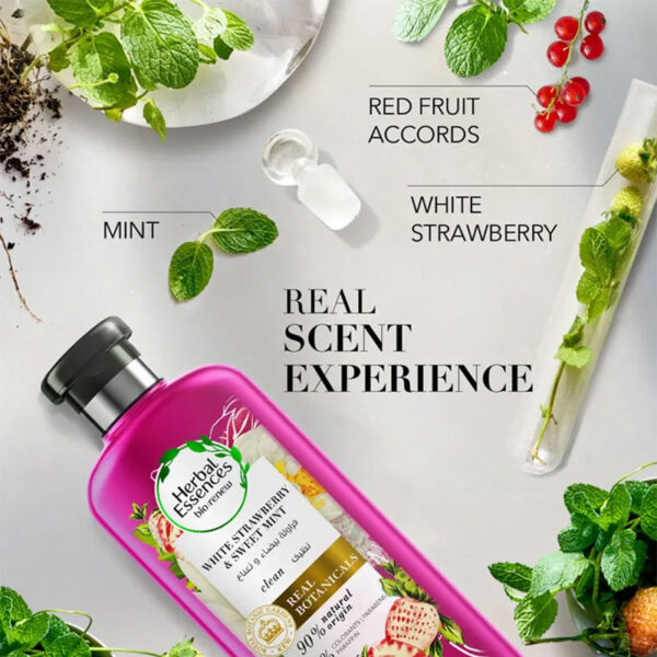 Herbal Essences bio:renew White Strawberry & Sweet Mint conditioner – 400ml - Image 3