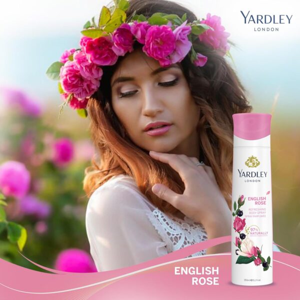 Yardley London English Rose Body Spray - 150ml - Image 3