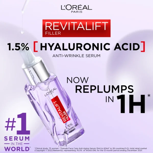 Loreal Revitalift Filler Anti-Wrinkle Serum 30ml - Image 4